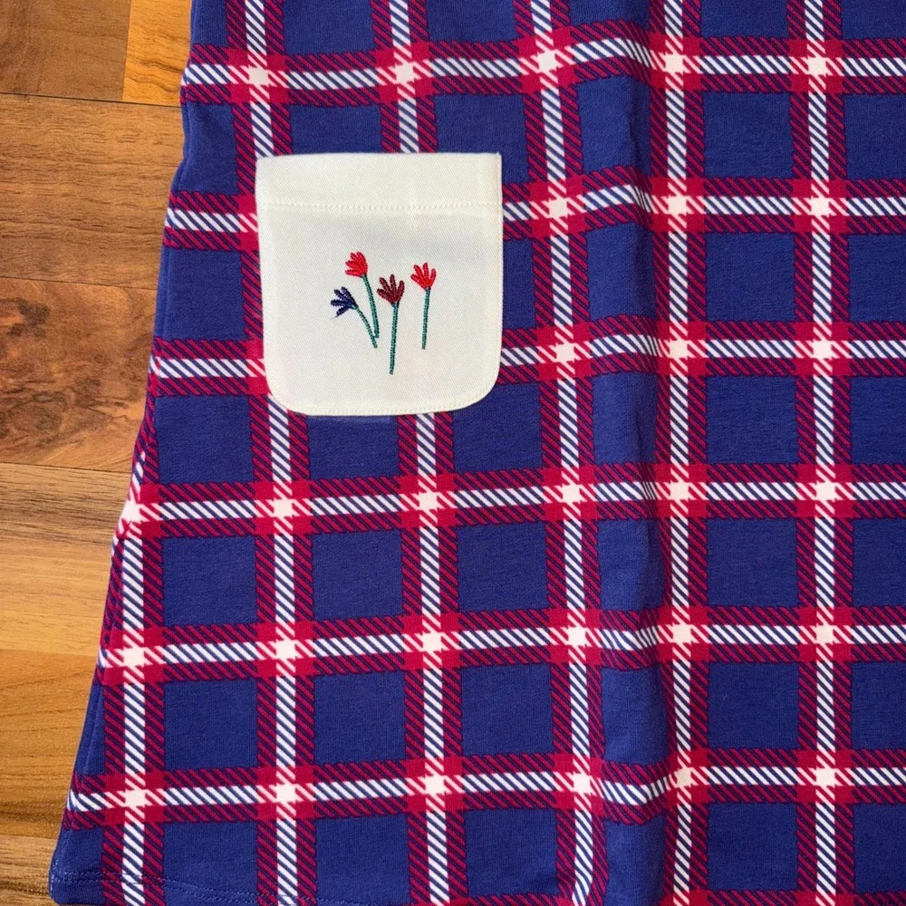Finding Foxtale Kids Plaid Collar Dress Flowers Pocket Size 4‎ NEW classic